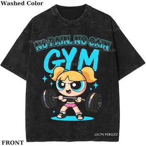 NO PAIN NO GAIN Gym Vintage Power-Girl T-Shirt, Unisex Apparel, Graphic Tee, Womenswear, Menswear, Gift for him for her
