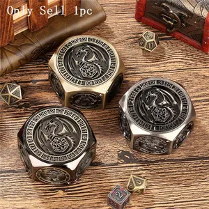Creative Eight-Sided Dice Spinner, 7 Different Patterns Rotatable Metal Polyhedral Dice , 7-in-1 D4/D6/D8/D10/D12/D20/D100 Fingertip Disc,Indoor Entertainment Tabletop Role Play Gaming Essential Accessory