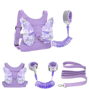 Toddler Safety Leash & Anti-Lost Wrist Link | Kids Walking Harness Strap Belt for Girls, Purple