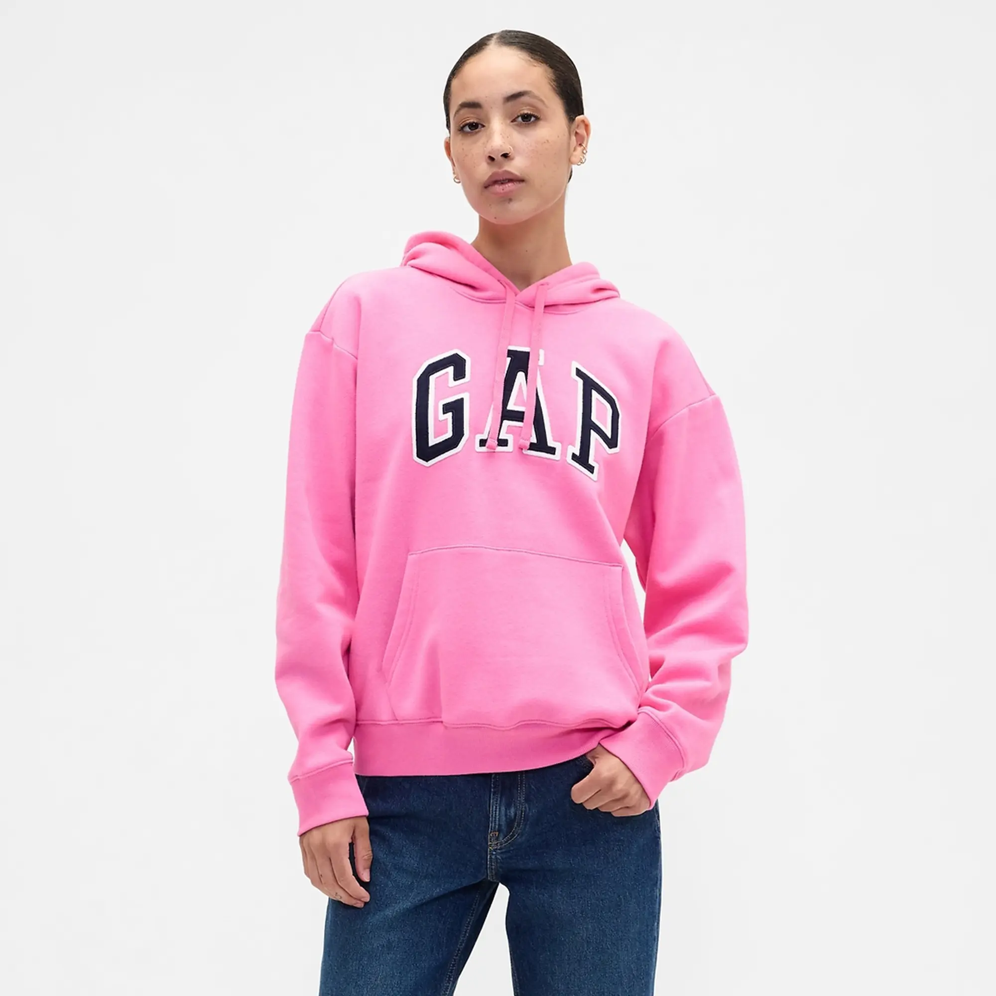 GAP Women's Comfy Fit Long-Sleeve Hoodie, Women's Casual Hooded Sweatshirt Top
