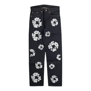 Denim Tears x Levi's 501 Cotton Wreath Logo Jeans Selvedge Indigo White