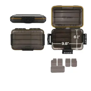 Fishing Tackle Box 3600/3700 Waterproof Tray for Jigs Lures Thicker Floating Utility Box with Adjustable Dividers BPA Free Natural Silica Gel Smart Divider System