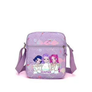 1pc  witch hunting group printed shoulder bag, women's crossbody bag, zipper closed letter cartoon print, fashionable and versatile, casual and simple, suitable for students, campus, school, travel, shopping, women's crossbody bag, Everyday Bag