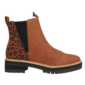 TOMS Womens Dakota Pull On Casual Boots Ankle Mid Heel 2-3" - Brown
