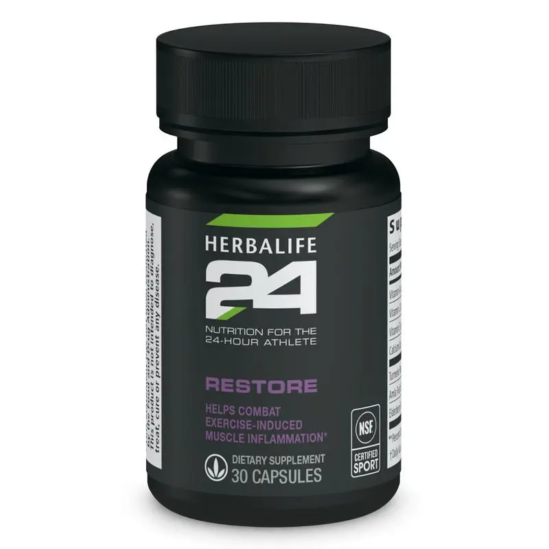 Herbalife24 Restore Post Activity Recovery 30 Capsules Protein Carbohydrate Blend Dietary Supplement Daily Nutrition Training Support Endurance Support Adult Capsules Recovery Formula Wellness Routine Exercise Nutrition Post Workout Supplement