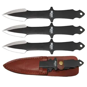 8-Inch 3PCS Arrow Head Fixed Blade Knife Set with Leather Sheath Carrying Fixed Blade Knife Set 3pcs Fruit Knives Outdoor Kitchen Tool | Durable Sharp Cutting Set