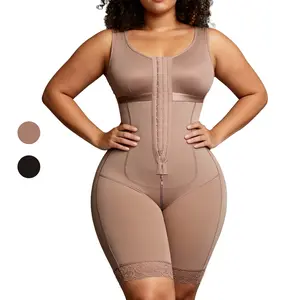 High Compression Fajas Colombianas Shapewear Bodysuit Tummy Control Full Body Shaper Butt Lifter Postpartum Recovery Waist Trainer Overlapped Crotch Seamless Slimming Underwear Spring Dress Wedding Guest Snatched Fit