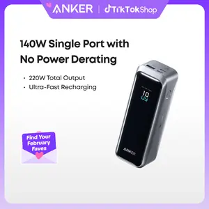 Anker Prime Power Bank, 20,100mAh 3-Port Portable Charger with 220W Max Output, Two-Way Charging, TSA-Approved, App Control, for MacBook, iPhone 17/16 Series, and More (Base Not Included)