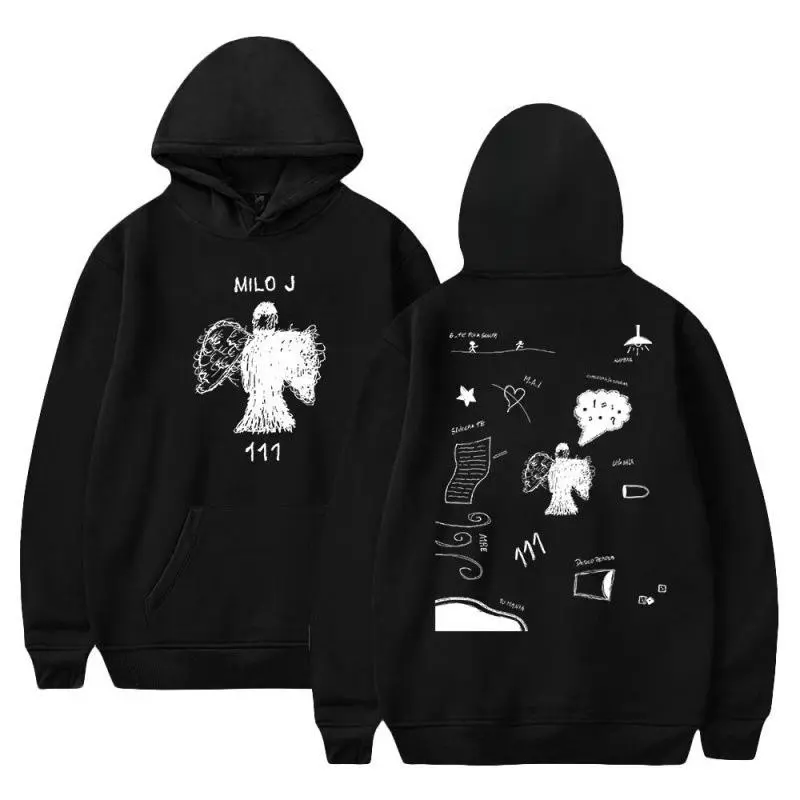 Men's Casual Angel Graphic Hoodie, Streetwear Pullover Sweatshirt with Heart Print in Soft Poly Cotton, Ideal to Layer, Tee