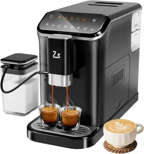 Garvee 1.5L 20-Bar Fully Automatic Espresso Coffee Machine with Built-in Grinder and Auto Milk Frother,Auto-Cleaning Coffee Maker for Latte, Cappuccino, Americano