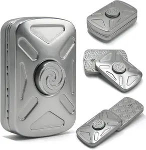 2-IN-1 Fidget Spinner Slider Toy for Adults, Stainless Steel Magnetic EDC Toy for Adults Anxiety/ADHD/Stress Relief,Gift For Adults