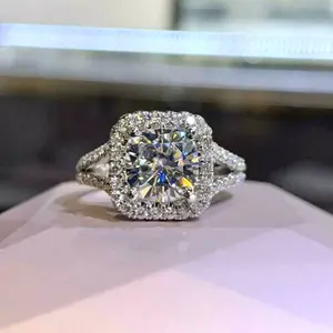 Stunning Cushion Cut Cubic Zirconia Halo Engagement Ring - Pavé Band - Affordable Luxury Promise & Wedding Gift for Women