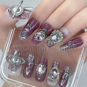 Alexandrite Studio Press On Nails --- Amethyst Elegance