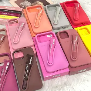 Rhode Cute Makeup Phone Case with Built-In Lip Gloss Storage for iPhone 11 12 13 14 15 16 17, Stylish Protective Back Cover, Portable Beauty Phone Accessory for Travel
