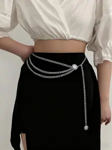 1Pc Sunflower Chain Belt for Women Plus Size 91/110/130cm Waist Chains Metal Layered Adjustable Waist Belt, Belts for dresses, for Women Dress Accessories Available for Music Festival Dress Accessories Adjustable Waistband