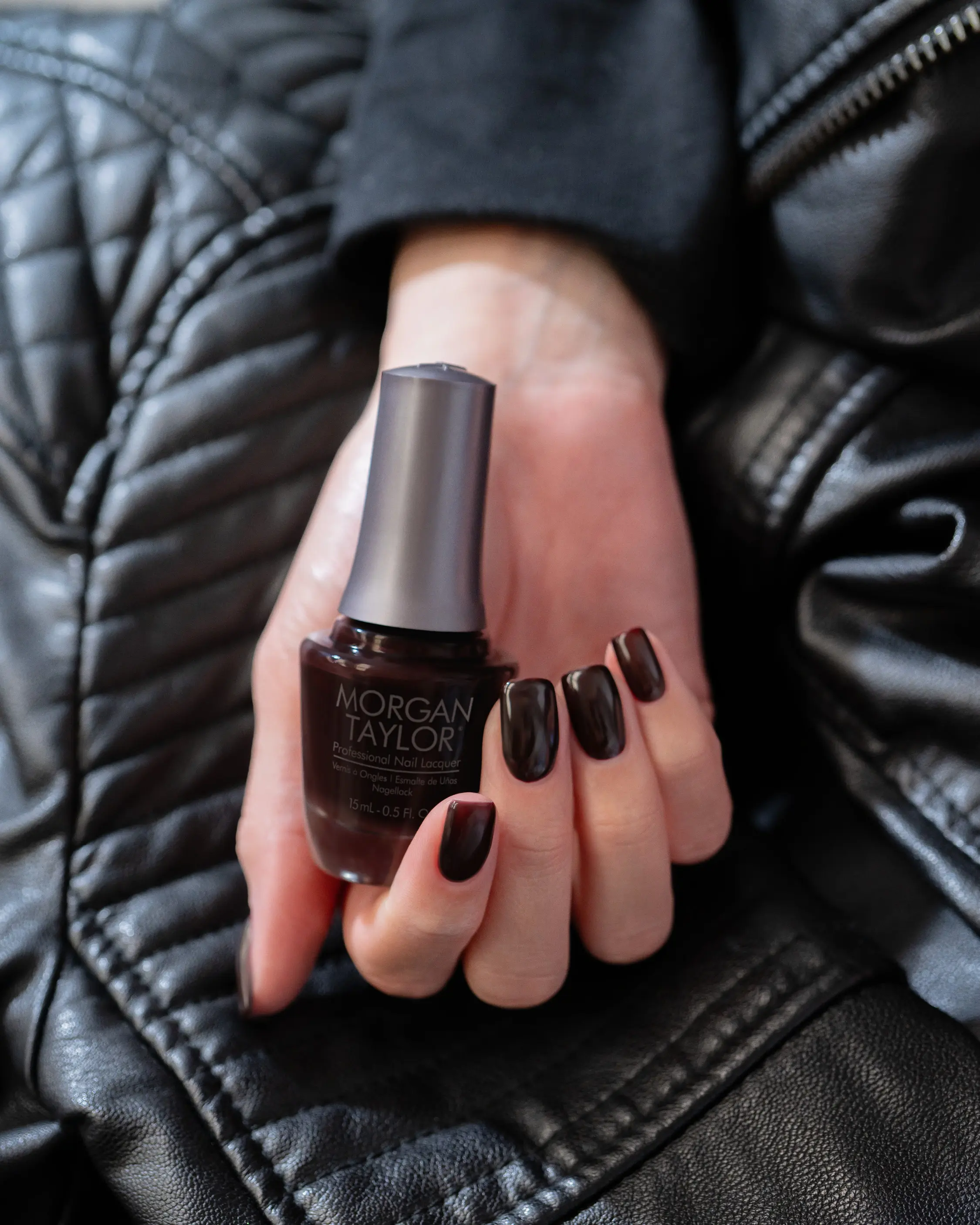 Morgan Taylor Pumps Or Cowboy Boots? - Black Brown Creme, Professional Lacquer, Vibrant, Chip-Resistant, Fast-Drying, Long-Lasting, High-Shine, Perfect for Manicures & Pedicure, 15mL.