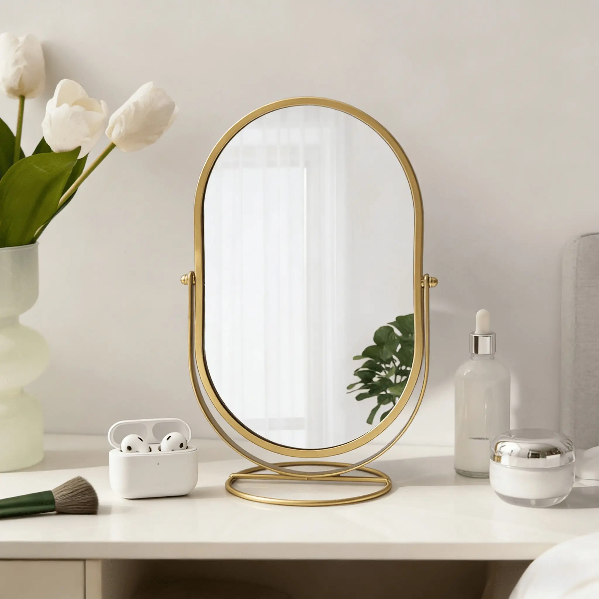 Rotating Makeup Mirror, Modern Mirror, Home Decorative Mirror, 360 Degree Adjustable High Definition Mirror, Bedroom Vanity Tabletop Mirror, Home Decor