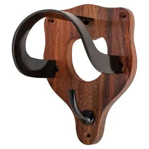 Berlin Brass Black & Wood Standard Bridle Rack