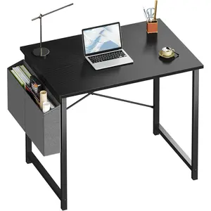 Computer Desk 31 Inch with Storage Bag - Small Home Office Desk for Bedroom, Gaming Writing Study Table - Sturdy Steel Frame, Modern Simple Design - Compact Workstation for Small Spaces