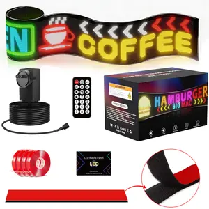 HYPERLITE Scrolling LED Sign USB LED Advertising Display Programmable Marquee Custom Text App Control Flexible Sign for Business Party Wedding Birthday Decor IP65 Waterproof Multiple Sizes 16x96 to 32x448 Pixels