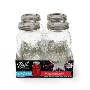 Quart Regular Mouth Mason Jars - 4ct