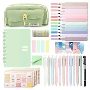 Bible Journaling Kit, 1 Set Including Highlighters & Pens & Bible Tabs & Sticky Notes & Pencil Case & Notebook, School Journal Study Supplies