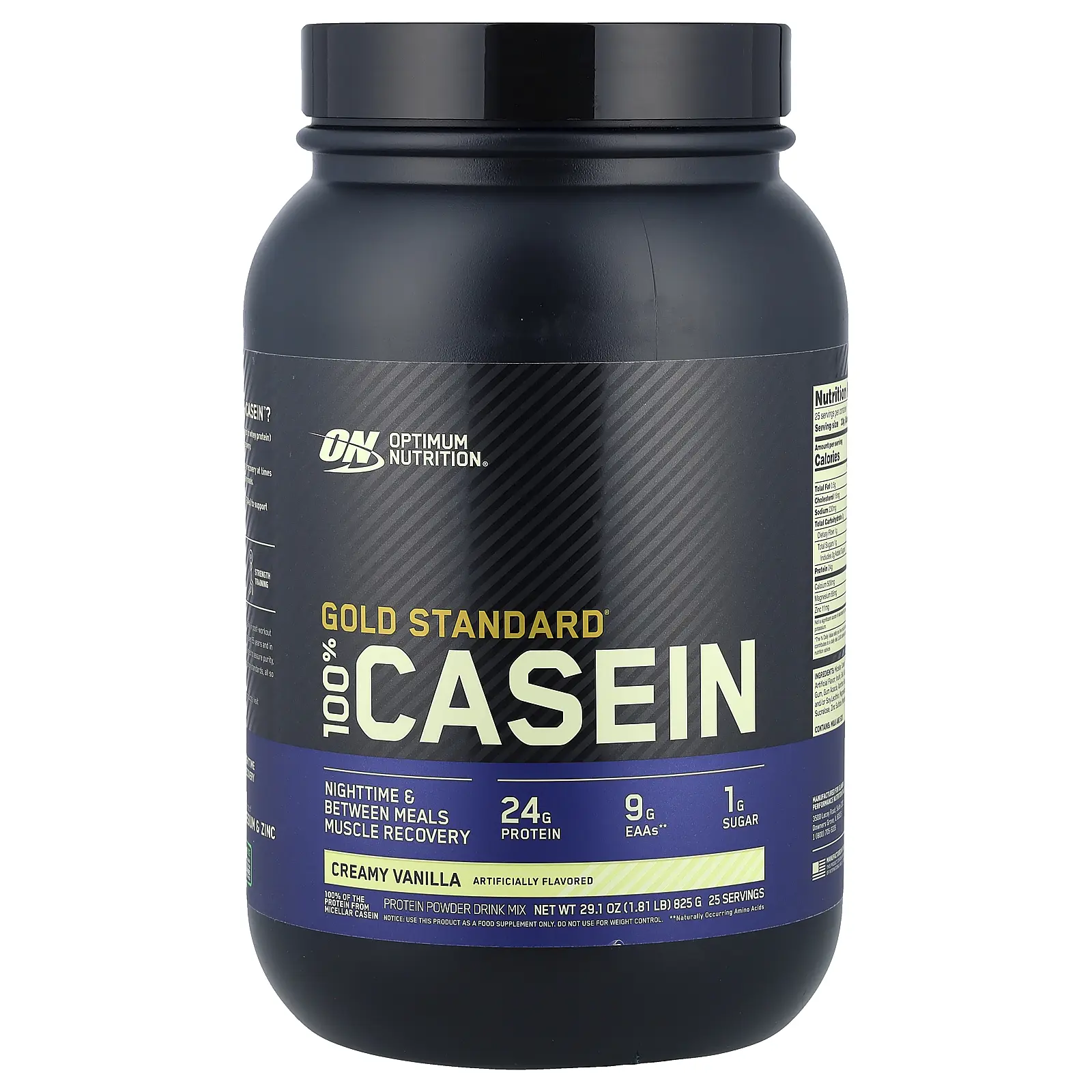 Optimum Nutrition Gold Standard® 100% Casein, Creamy Vanilla, 1.81 lb (825 g)
