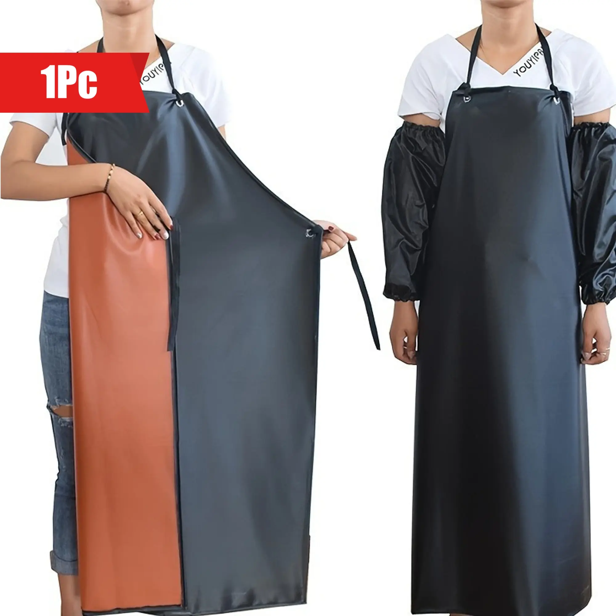 1pc black kitchen apron, Dirt Resistant Apron, used for kitchen, catering, and industrial purposes, household items, kitchen utensils, kitchen aprons, holiday gifts, Christmas gifts, Halloween gifts, Easy Cleaning Apron, Kitchen Cooking Apron