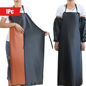 1pc black kitchen apron, Dirt Resistant Apron, used for kitchen, catering, and industrial purposes, household items, kitchen utensils, kitchen aprons, holiday gifts, Christmas gifts, Halloween gifts, Easy Cleaning Apron