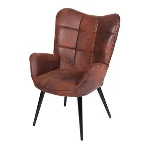 Modern Upholstered Chairs for Dining Table, Mid Century Faux Leathern Kitchen Chairs with Metal Legs, Farmhouse High Back Dinning Chair for Kitchen, Dining Room, Living Room, Restaurant