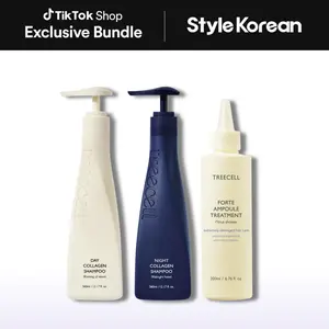 [Treecell] All-Day Collagen Hair Routine Set – Day & Night Shampoos + Ampoule Treatment – 24H Moisture & Scalp-Friendly Care