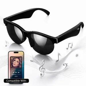Smart Bluetooth Glasses, Wireless Wearable Glasses with Voice Control, Open Ear Audio Glasses for Hands-Free Calls, UV Protection Sunglasses for Running Driving Men Gifts