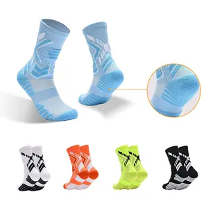 3 Pairs Compression Crew Running Socks, Athletic Socks for Men Women with Cushion, Work Hiking Basketball Sport Socks