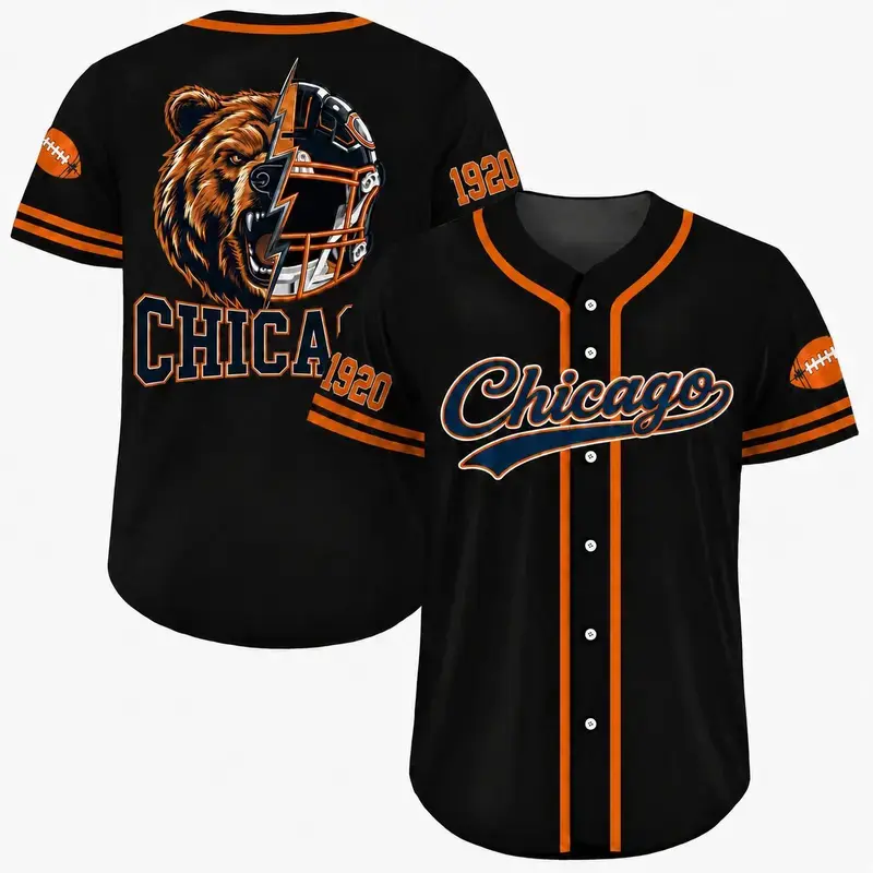 Football Team Baseball Jersey, Game Day Shirt for Football Lover, Black Orange Navy Baseball Jersey Uniform, Sport Casual Everyday Outfits