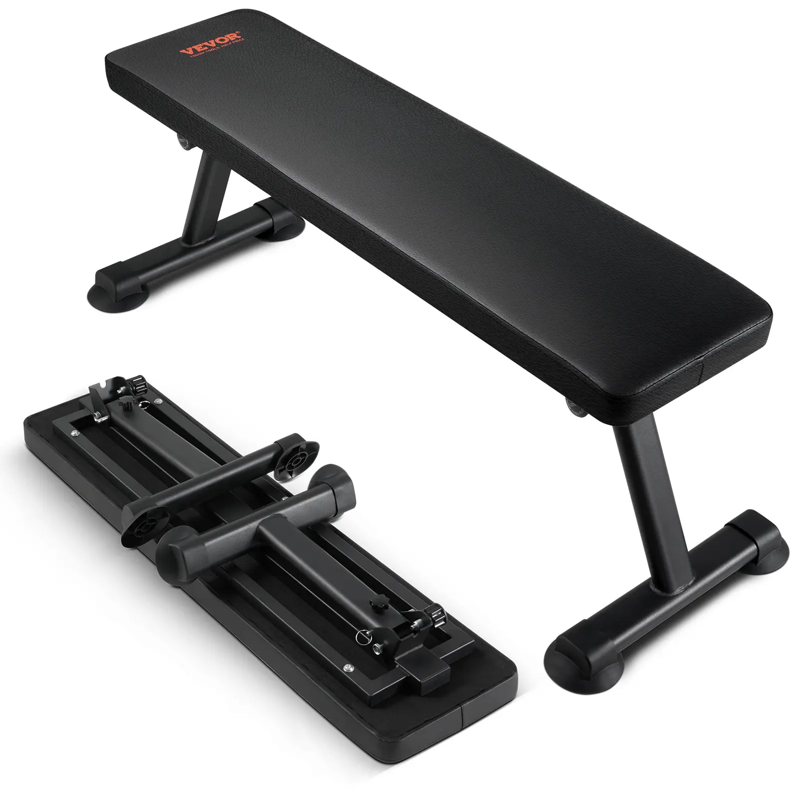 VEVOR Flat Weight Bench,  Foldable Strength Training Bench, Utility Workout Bench for Full Body Workout, 1000 LBS Press Bench for Home Gym Exercise, for Multi-Purpose Weight Training and Ab Exercises