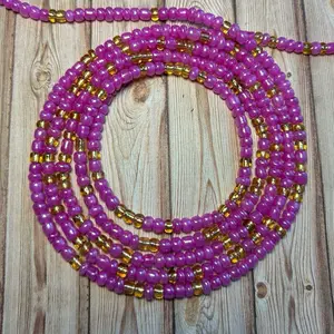 African Waist Beads for Women Weight Loss Colorful Beaded Body Chain Waist Jewelry Belly Bead Body Chain Jewelry for Women tie-on
