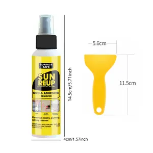 Adhesive remover, stronger formula, 100 ml, with scraper and plastic scraper, adhesive remover, spray, effortlessly clear adhesive problems and sticker, for label sticker residues