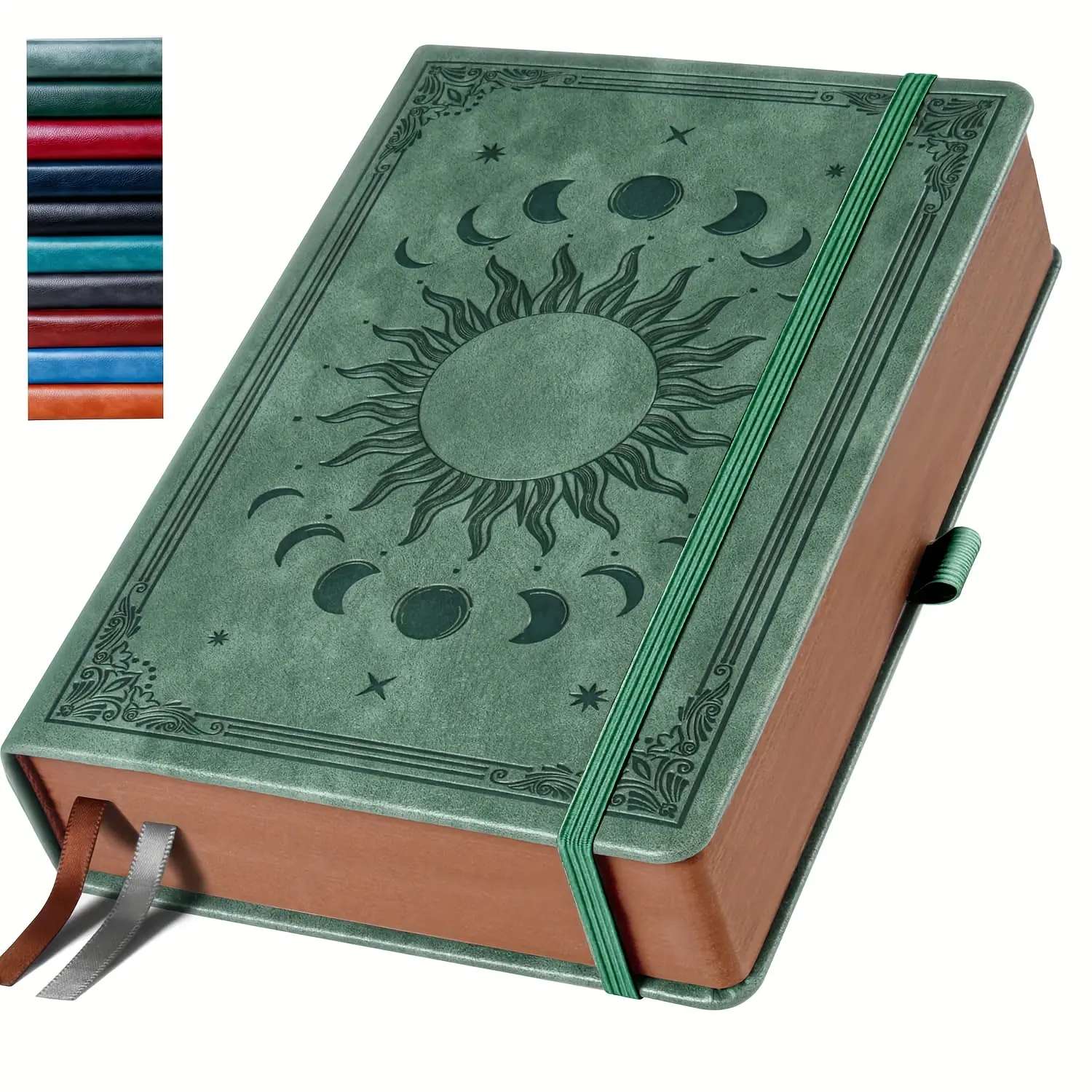 Classic Inner Page Notebook for Men and Women, 360-Page Hardcover Journal Notebook, Retro Sun and Moon Design, Premium Grey A5 (5.9 x 8.5 inches), Hardcover Notebooks