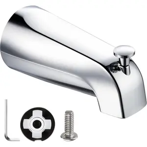 Slip On Diverter Tub Spout Compatible with Kohler GP85556, Bathroom Shower Bathtub Faucet Spout Replacement Fits 1/2'' Copper Water Tube, 5/32'' Hex Wrench Included (Chrome Color,1 Pack)