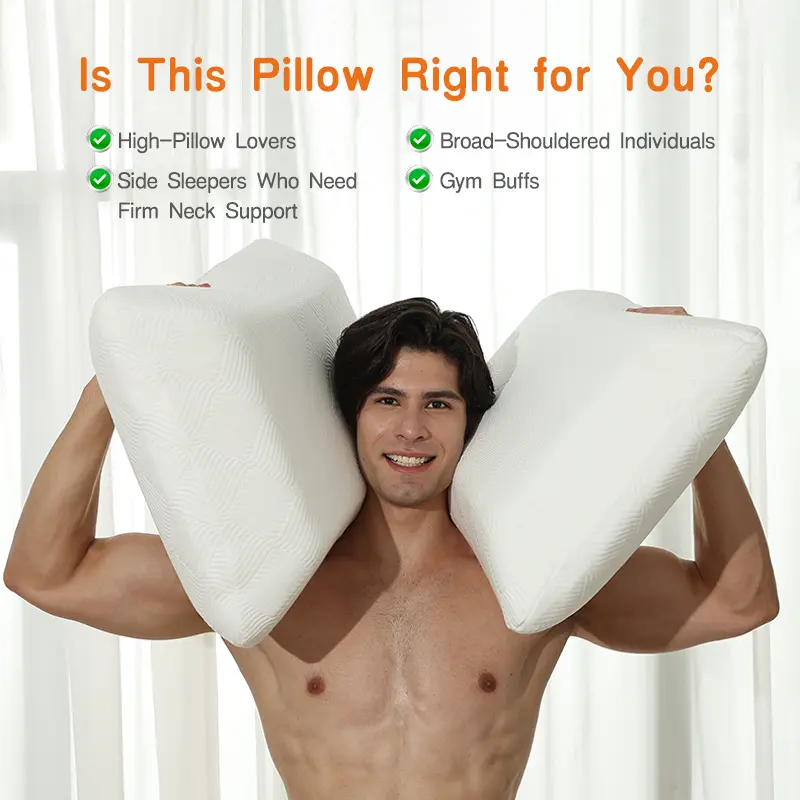 7" High Loft Memory Foam Pillow for Side Sleepers, Extra Thick Firm Pillow for Broad Shoulders & Large Frames, Designed to Stay Elevated, High Profile Pillow with Breathable Washable Cover queen king size