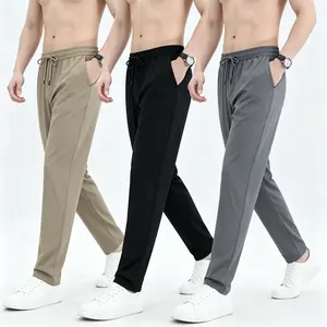3-Pack Men's Ice Silk Cooling Pants, Wrinkle Resistant Quick Dry Straight Leg Casual Pants for All Occasions