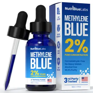 NutriBlue Labs Methylene Blue, 2% Pharmaceutical Grade, USP Methylene Blue Drops for Humans, Premium Methylene Blue Solution, Methylene Blue Supplement, 50ml (90 Servings)