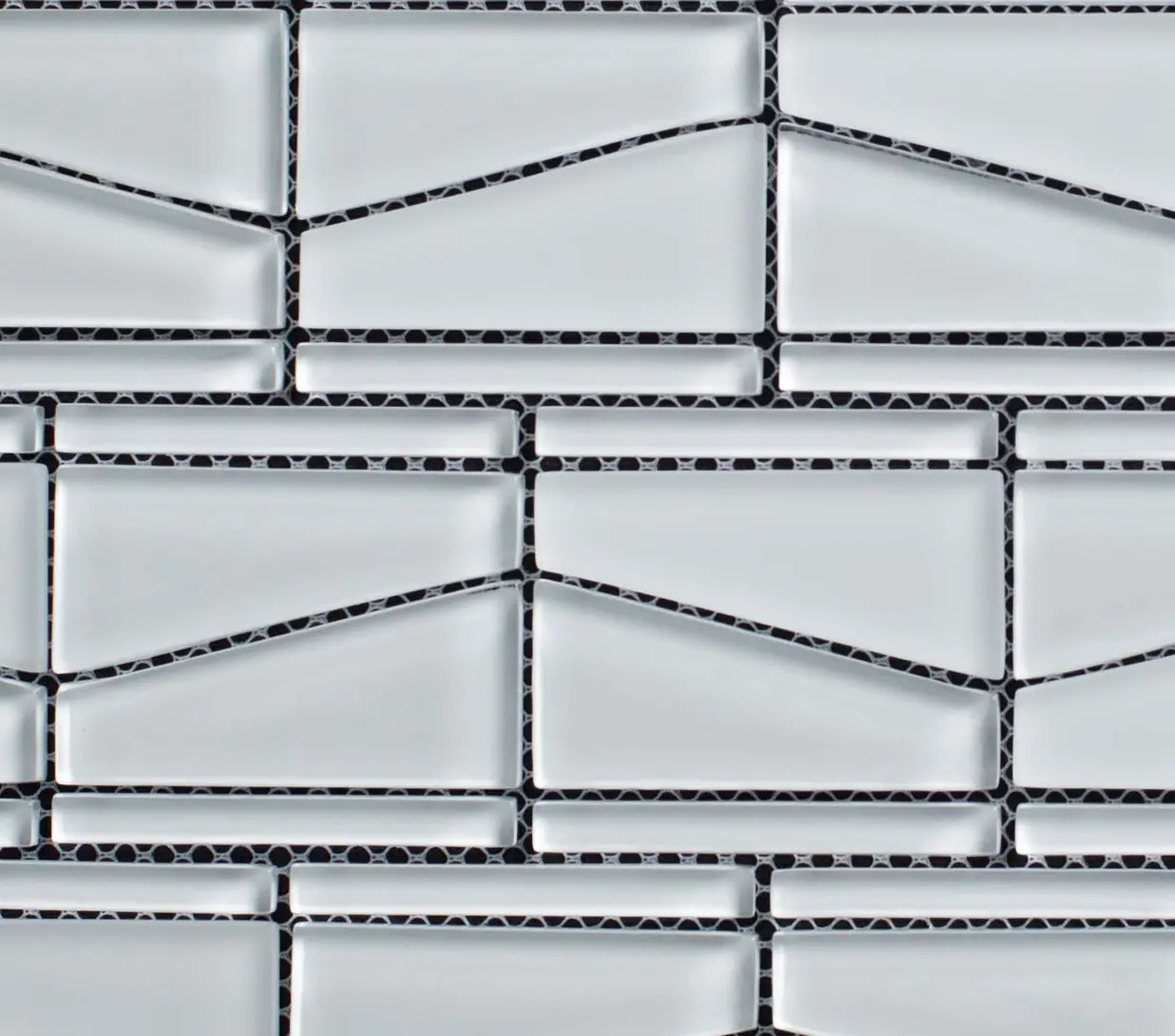 Harmony Clear Random Rectangles Glass Mosaic Tile