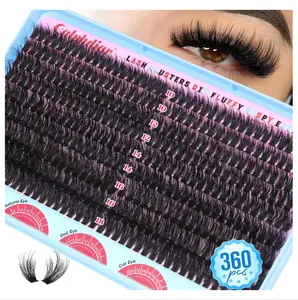calphdiar Cluster Eyelash Extensions 70D Lash Clusters 360PCS Individual Lashes Fluff Eyelash Clusters D-curly Wispy Lashes Clusters 10-18mm DIY Eyelashes Fairy False Lashes Extension
