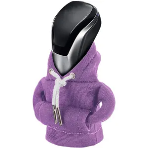 Gear Shift Hoodie, Universal Car Shift Knob Cover, Mini Hoodie for Shifter, Automotive Interior Cute Gadgets Car Accessories and Decorations Purple