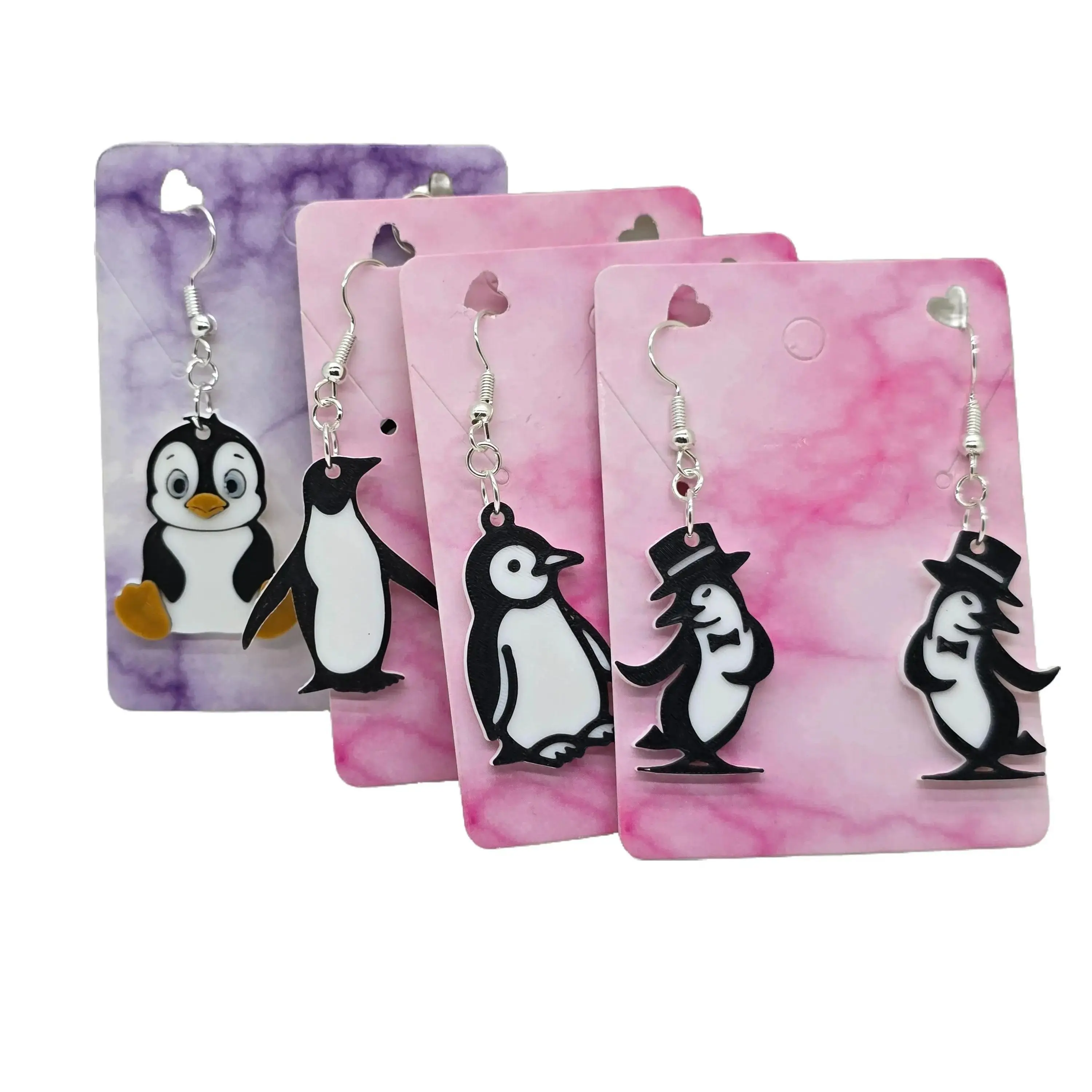 Penguin Earrings 4 Variations 3D Printed