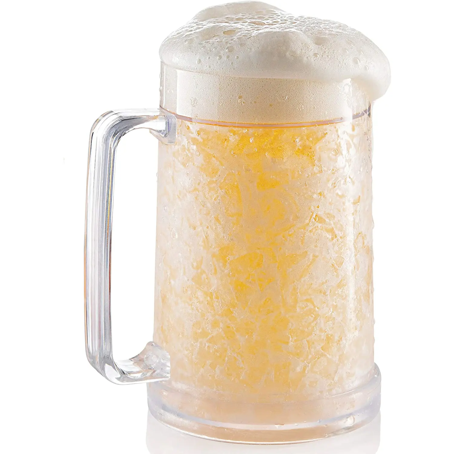 Double Wall Insulated Mug for Beer – Freezable Mug, 16 Oz Freezer Mug – Perfect Cooler Cups for Home Bar Accessories, Beer Gifts for Men, Insulated Gel Plastic Pint - 1 Pack luxail