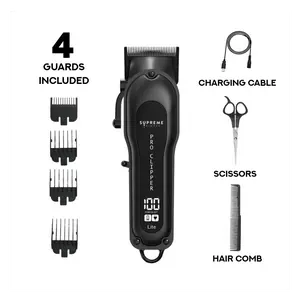Supreme Trimmer Pro Clipper Lite with 4 Guards, Brush, and Comfort Lightweight Salon 6000-6500 RPM DC Motor 3.5 Hours Working Time