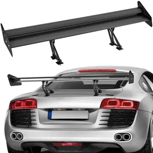 【fathersdaygift】VEVOR GT Wing Car Spoiler, 53.1 inch Universal Spoiler with Double Deck, Adjustable Lightweight Aluminum, Car Rear Spoiler Wing, Racing Spoiler BGW/JDM Drift Black
