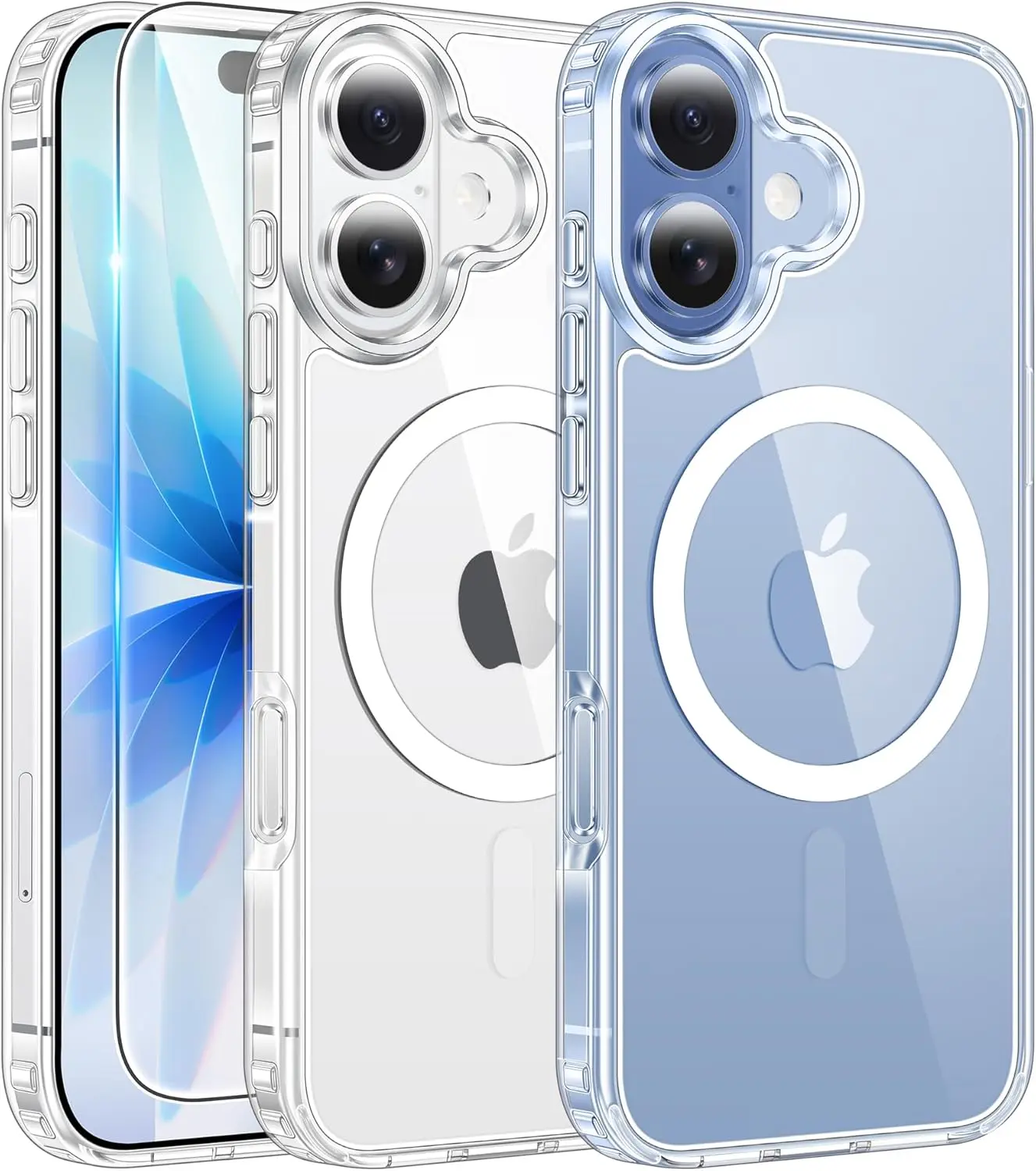 New Deal - iPhone 17 Case Clear: Magnetic Phone Cases with Screen Protector Drop Proof Compatible with Magsafe Slim Anti Yellowing Rugged Shockproof Protective Transparent Cell Cover (A-Clear)